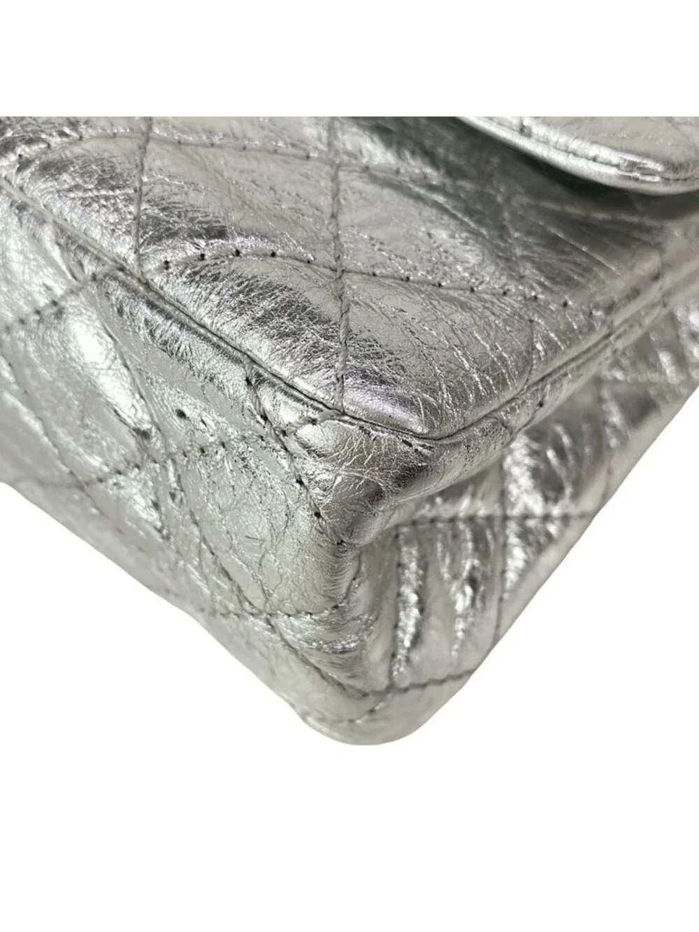 Chanel Shoulder Bag 2.55 Quilted Silver Mademoiselle Chain Lambskin